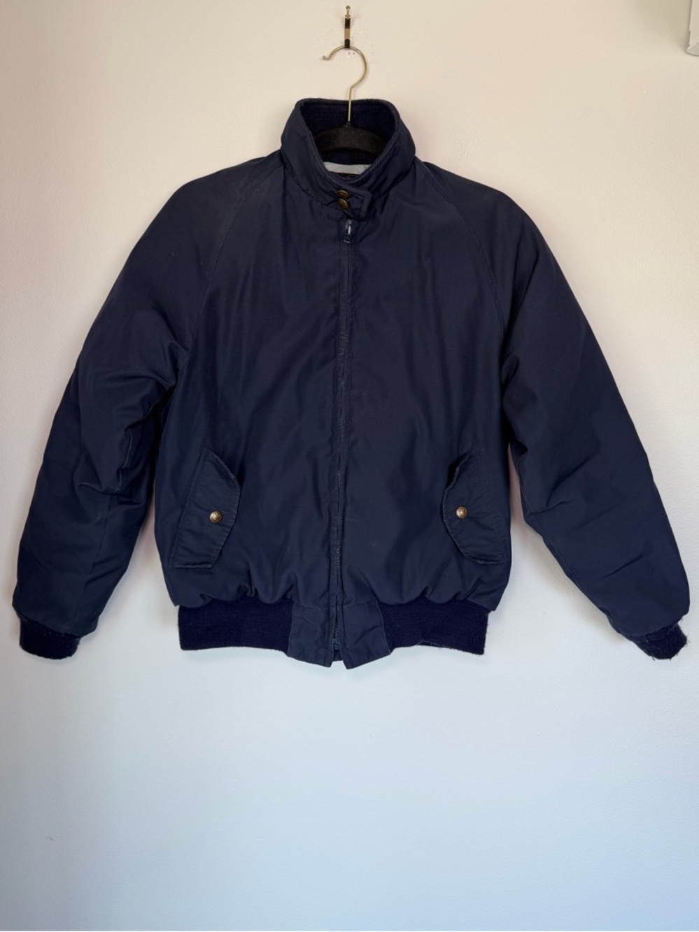 Vintage Eddie Bauer Gold Tag Goose Down Zipper Bomber Windbreaker Puffer Jacket